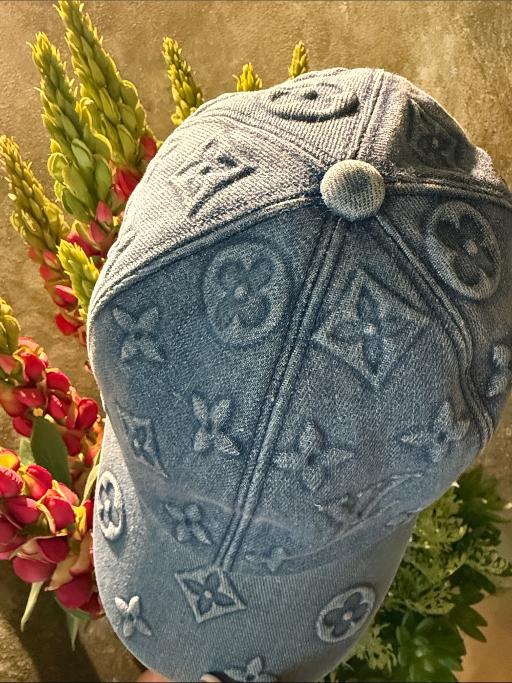 LV Monogramed Denim cap
